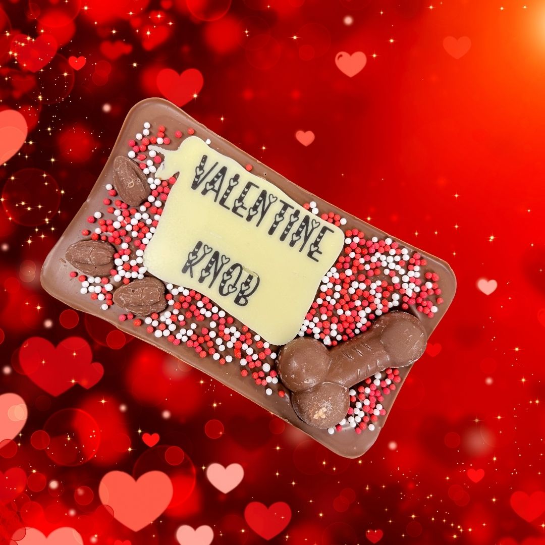 "VALENTINE KNOB" milk chocolate bar