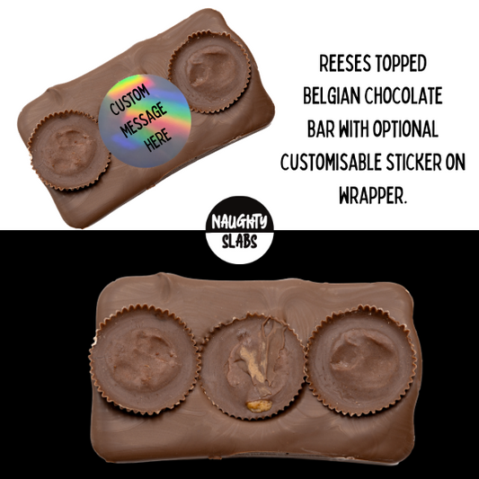 NEW! 'Reeses Peanut Butter cup' topped bar - customisable.